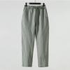 Solid Color Linen Pants Men's Loose Linen Casual 9 Points Pants Spring Summer Home Straight Soft Comfortable Trousers
