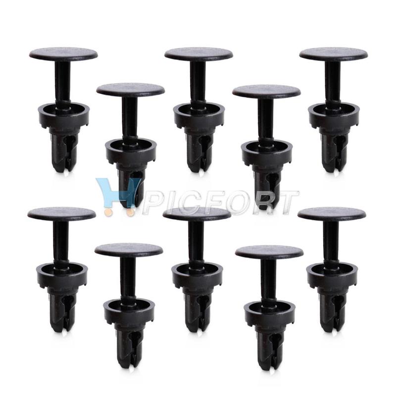 CITALL 10pcs Black Nylon Fender Cowl Panel Push-Type Retainer Rivet Clips 91508-SR3-000 For Honda Civic CR-V Odyssey Legend