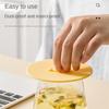 Set of 3 with Teaspoon Holder Silicone Cup Covers Round Hot Cup Lids Cute Mugs Lids  Coffee Tea
