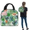 Tropical Green Leaves And Flowers Pattern Insulated Lunch Bag for Women Kids Portable Food Boxes Thermal Lunch Box Tote