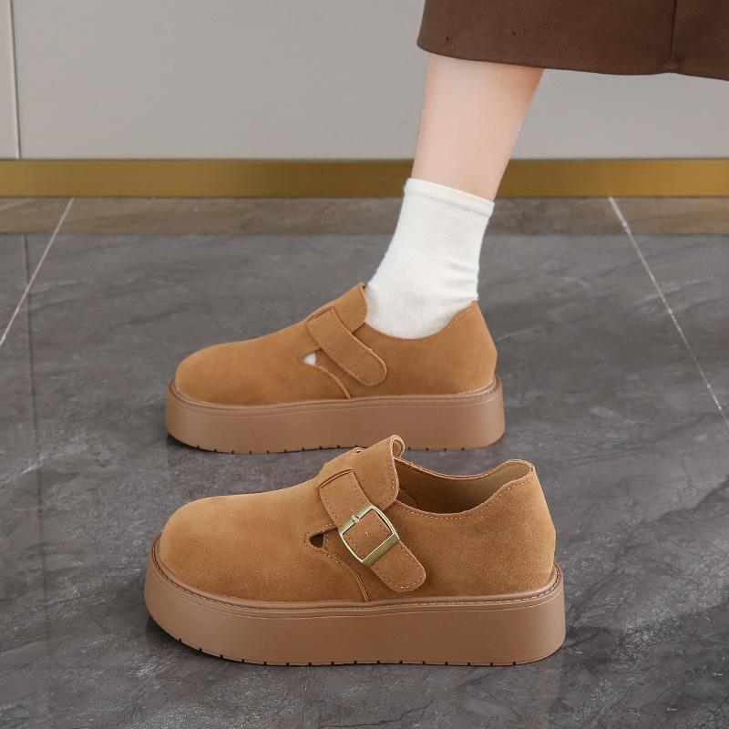 

[Uncle Shoes] Shoes Single Shoes 2025 Women s Brown Boken Lazy Autumn New Casual Shoes Boken Shoes One Pedal 35 малиновый