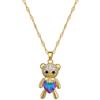 Love Bear Light Luxury Temperament Gorgeous Full Diamond Necklace Female Versatile Collarbone Chain Titanium Steel Chain