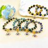 Retro Luxury Beaded Evil Eye Bracelet - European and American Style Glass Crystal Jewelry