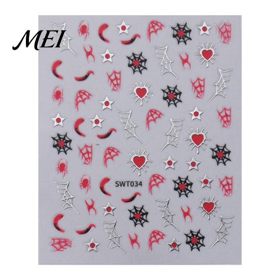 Easy Application Nail Art for Novices Halloween Stickers, Glitter Gothic Bat Decals, Creative DIY Consumables Self-Adhesive Accessories Women