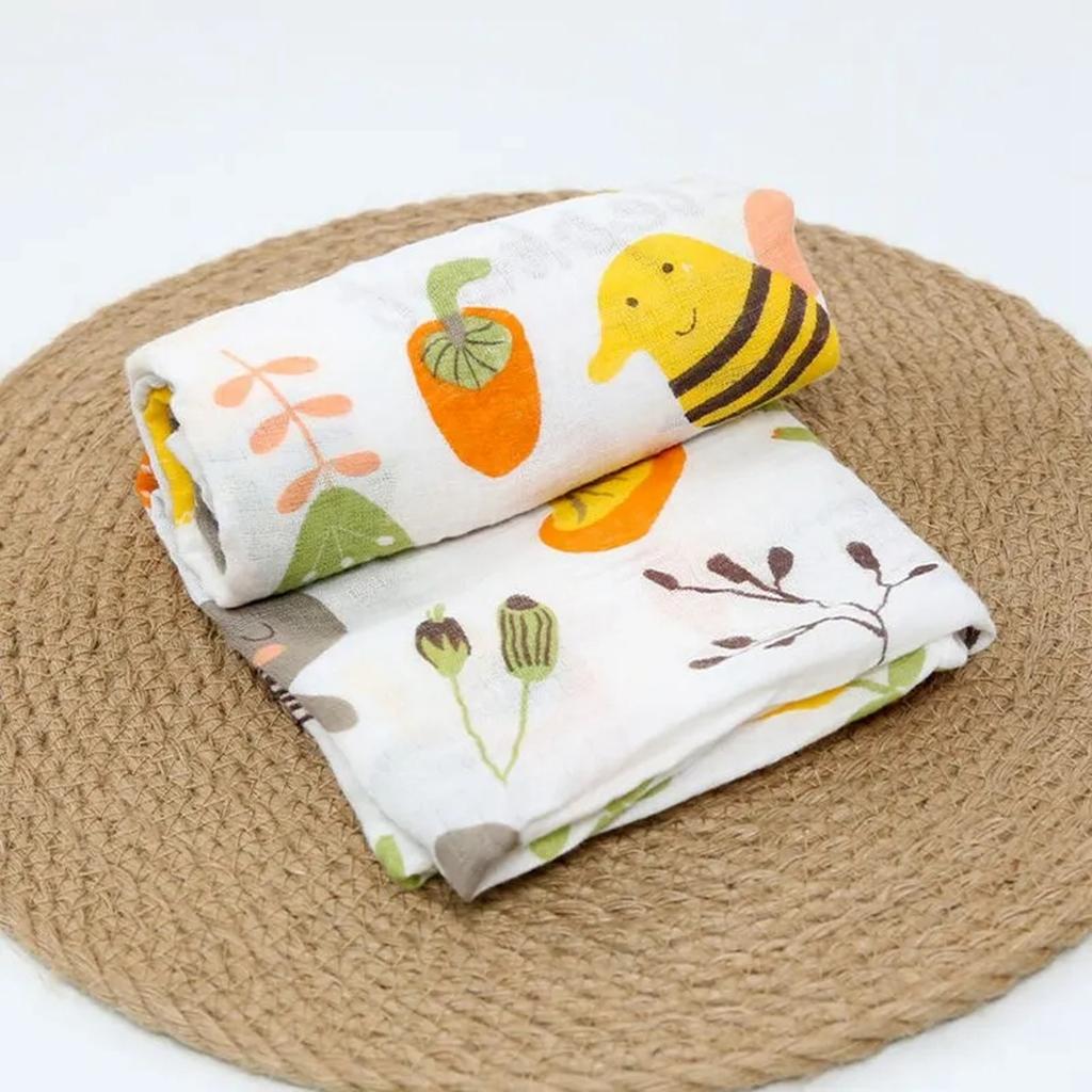Newborn Swaddle Blanket 110x110CM Baby Muslin Gauze Wrap Soft Breathable Lightweight Fabric for Infant Care and Comfort