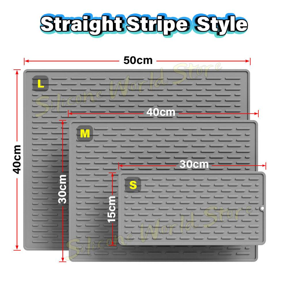 SW 1PC Wave Groove Drain Silicone Pad Multi Functional Draining Mat Kitchen Tableware Anti Slip Drying Mat Heat Insulation Pad