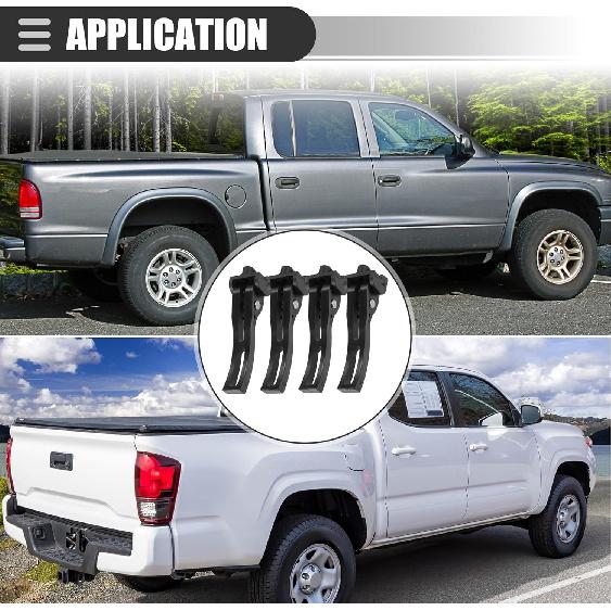 Motoforti Rear Clamp/Truck Bed Tonneau Cover Clamp/Universal Replacement Parts for Hard Folding or Soft Folding Tonneau Cover/Plastic/Black/4 Pcs