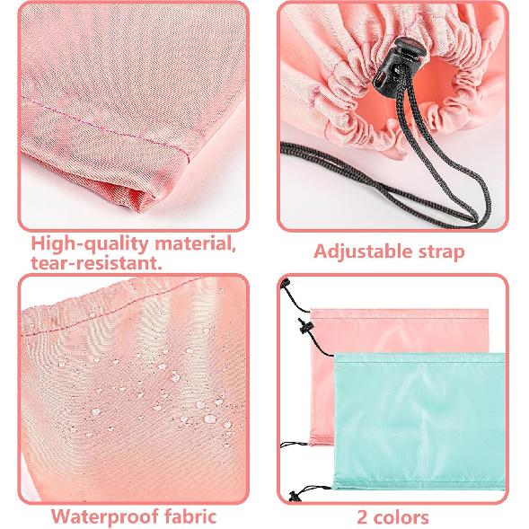 Lesnala 4Pcs Dog Shower Cap Waterproof Ear Covers for Bath for Pet Grooming Rain Swimming Protection Adjustable Size 2 Colors