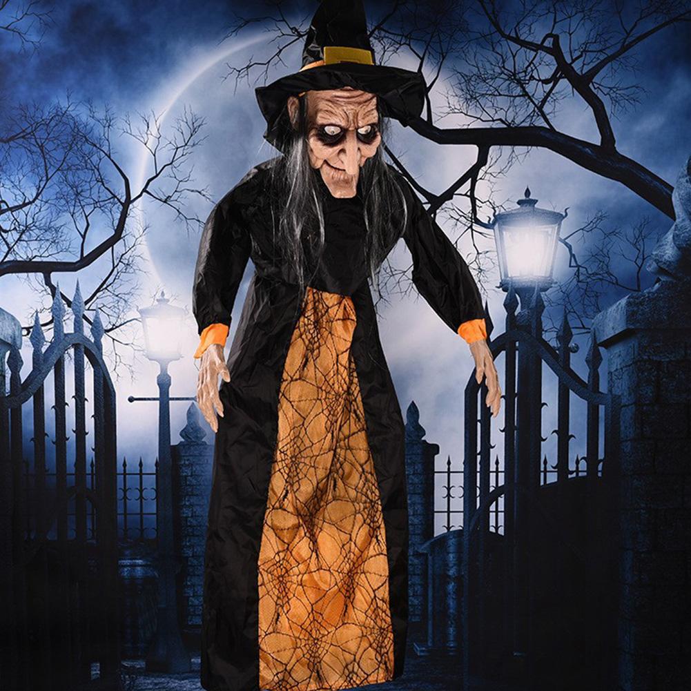 Halloween Hanging Witch Decoration Voice Controlled Haunted House Prop Luminous Soundmaking Ghost Ghost House Horror Decoration