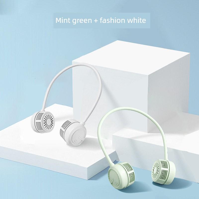 Portable Neck Fan, Small Rechargeable Silent Cooling Fan, Hands-Free Neck-Hanging USB Mini Foldable Fan