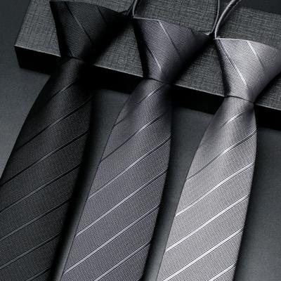 Krawatte Herren Knotenlose Krawatte Herren Schwarzes Kleid Business Reißverschluss Einfach Pflegen Hand Faul Anzug Tide