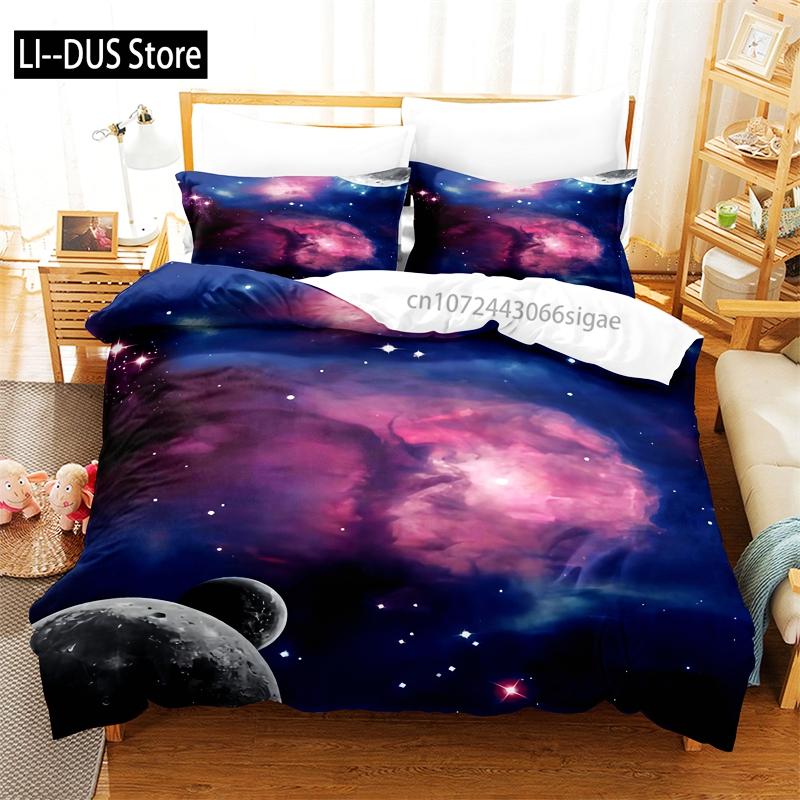 Starry Sky Bedding Set Duvet Cover Set 3d Bedding Digital Printing Queen Size Bedding Set Fashion Design EU single(135x200cm)