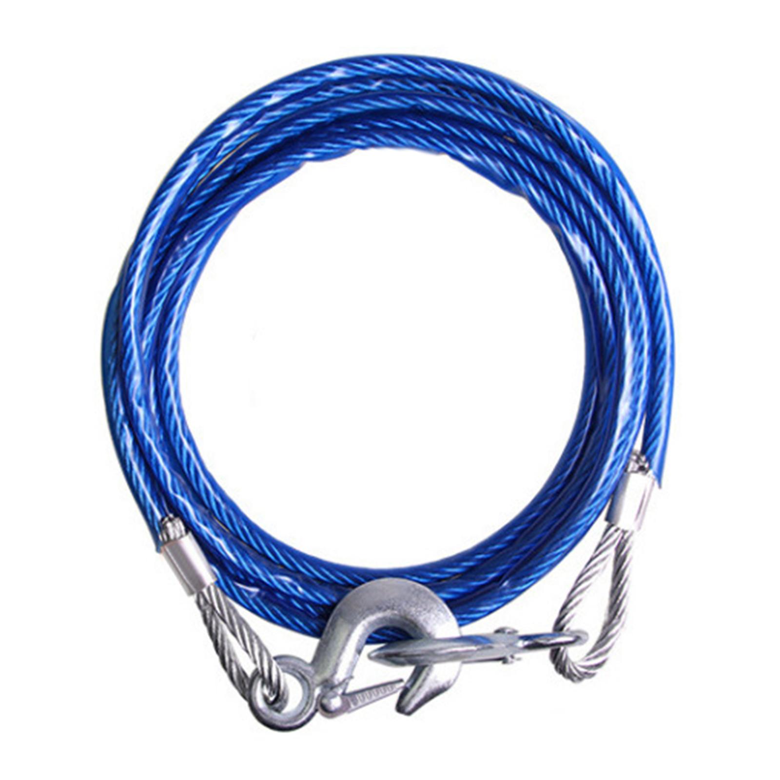 4m/5m Tow Rope for Vehicle Recovery Trailer Rope with Safety Hook Heavy Duty Tow Cable Winch Strap for Towing Car