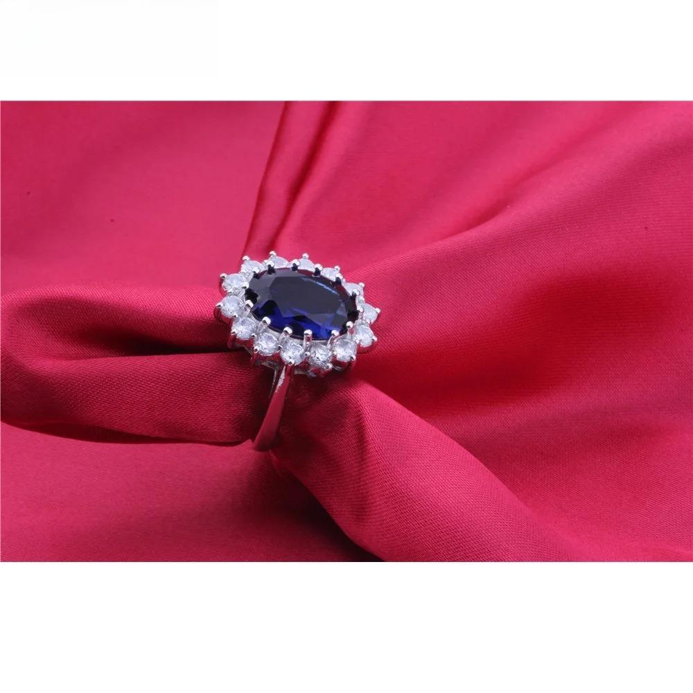 Authentic 925 Sterling Silver Plated Women Wedding Engagement Jewelry Collections Princess Oval Zircon Crystal Necklace Earrings Ring
