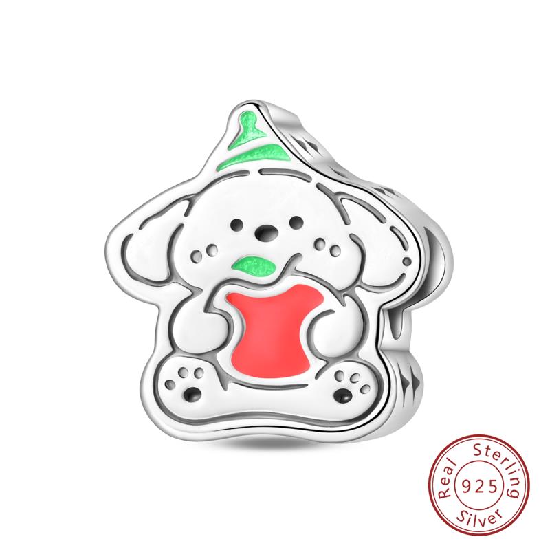 Original Copper Charms Beads Winter Snowflake Snowman Igloo Penguin Pendant Fit Bracelet Women Jewelry Gift