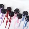 Fringed Bowknot Hair Clip Anime Maid Hair Buns Holder Cosplay Party Headwear