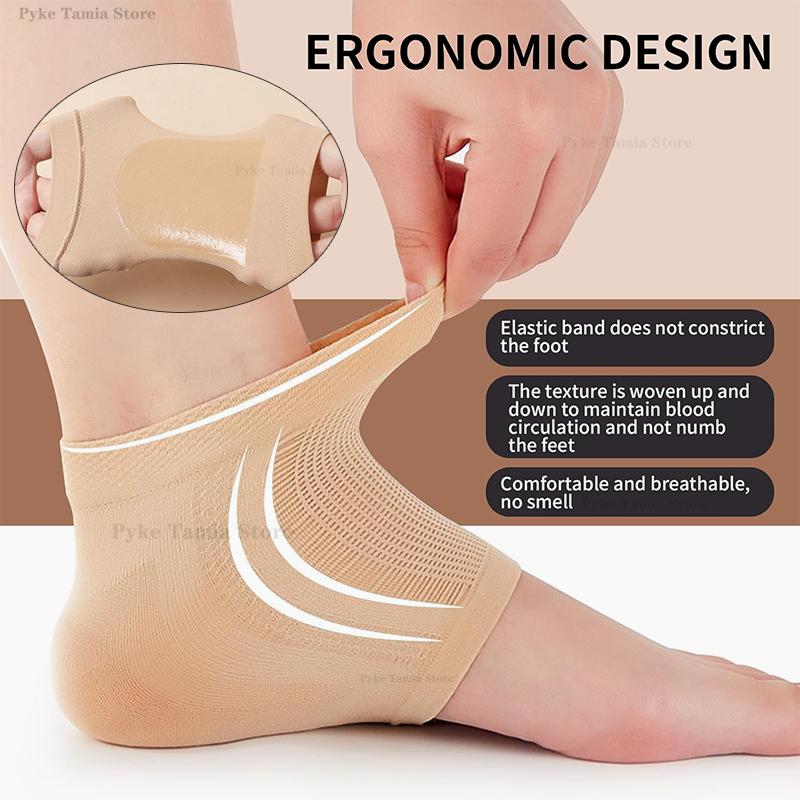 2pcs Heel Protective Cover Silicone Feet Care Anti-Crack Pain Relief Moisturizing Socks Men Women Shoe Cushion Insoles Inserts