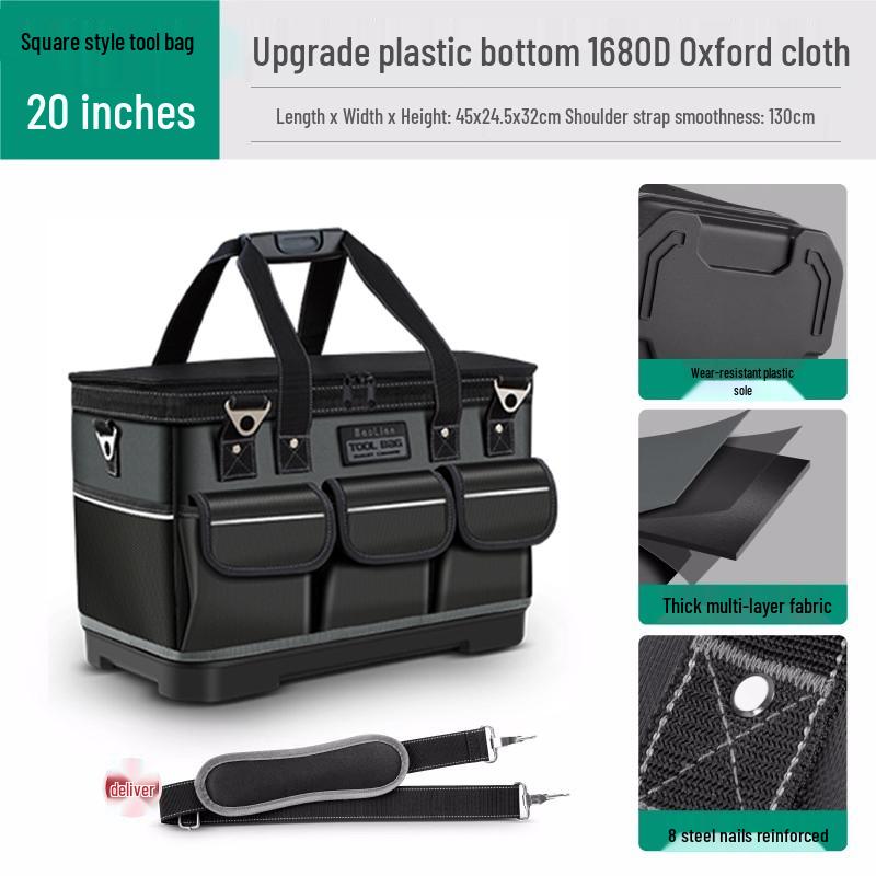 Bolsa Duradera Multifuncional Portátil para Herramientas de Carpintería: Solución de Almacenamiento para Electricistas y Reparación en Lona Espesa