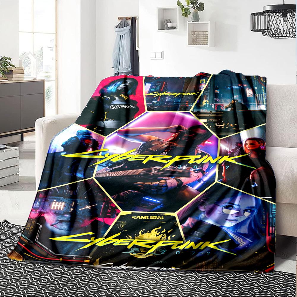 Cyberpunk Edgerunners Blanket Soft Warm Cozy Suitable For Picnics Bedding Bed Allseason Use Stylish Decor Best Holiday Gift For Friends Family