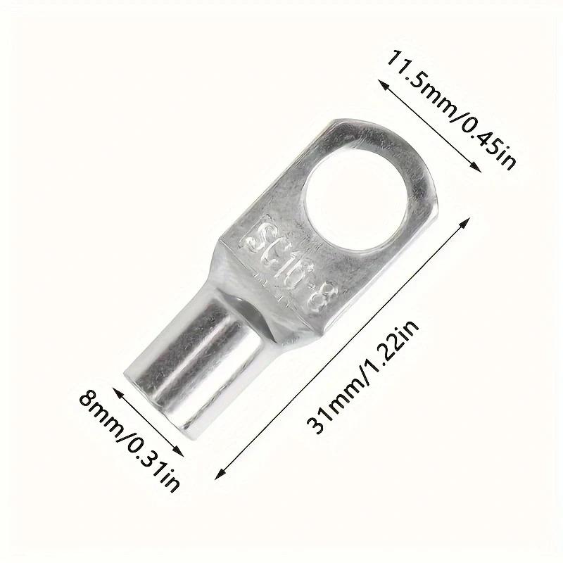 10pcs Cold-Pressed Copper Tab Wiring NoseTerminal Block Wire Connector Ground Lugs Terminal
