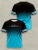 2026 Fashion Men Gradient Color T‑Shirt 3D Whatever Letter Print Short Sleeve Classic Striped Graphic T-shirt Trend Casual Tops