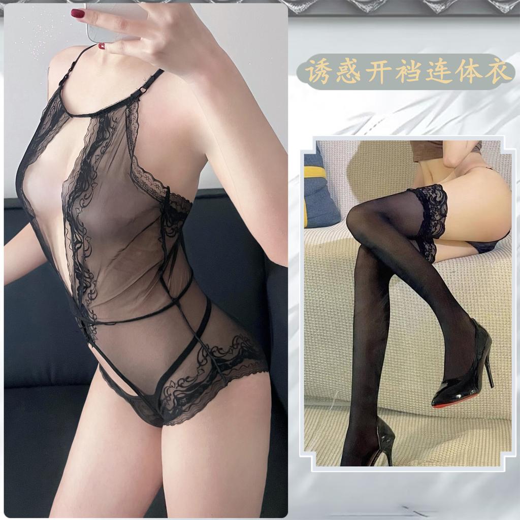 Sexy Lingerie Sexy One-piece Passion Uniform Suit Lace Perspective Seduction Tight Crotch Abstinence