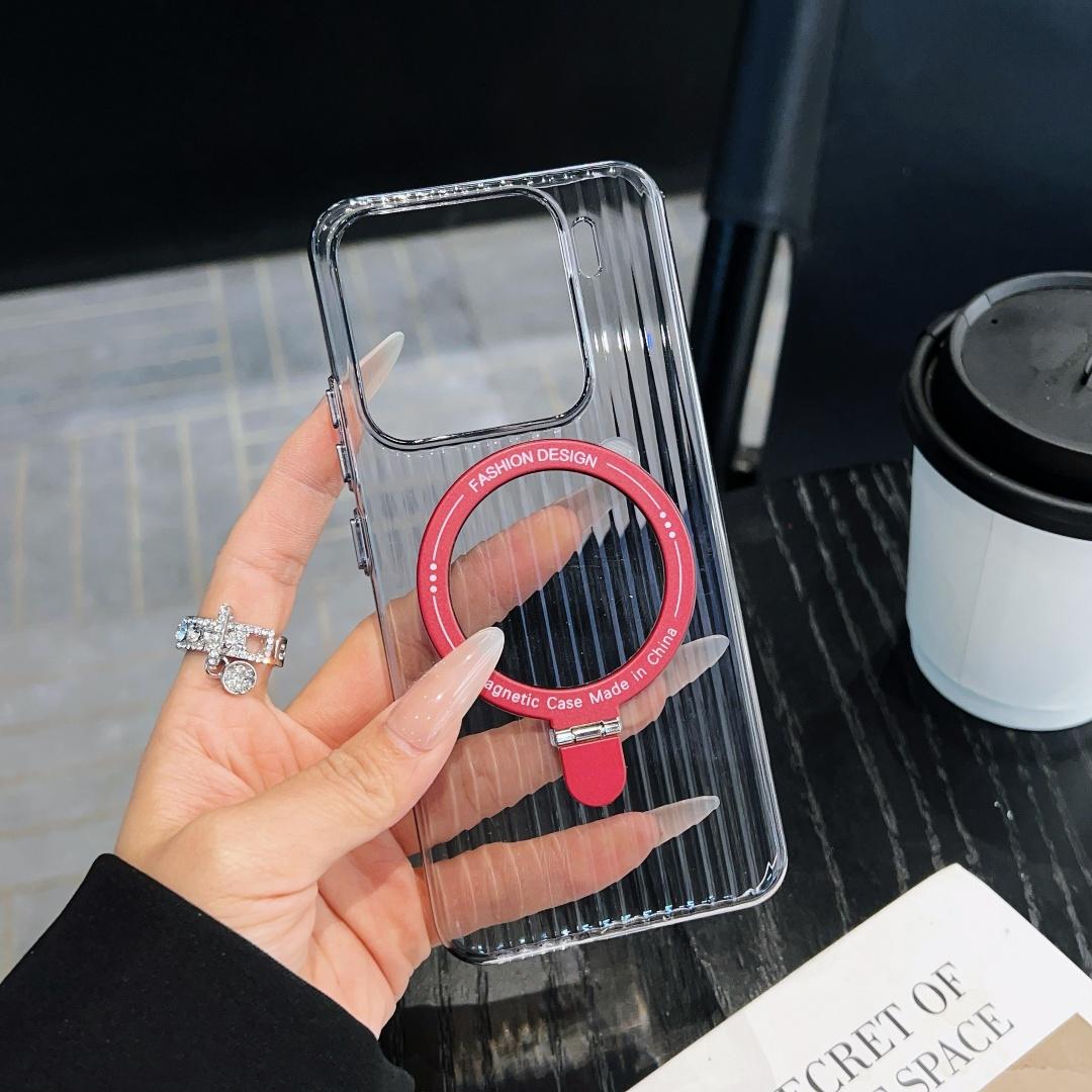 

For Xiaomi 15 15S Pro Case Magnetic Strap Rows Clear Pattern Ring Holder Fashion Mobile Phone Cover Xiaomi 15s pro