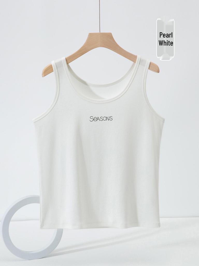 Plus Size Women's Korean Style Cotton Camisole Tank Top - Sleeveless Solid Color for Spring/Summer