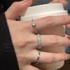 Plain Ring Zircon Metal Ring Set Design Index Finger Ring Simple Cold Wind Ring
