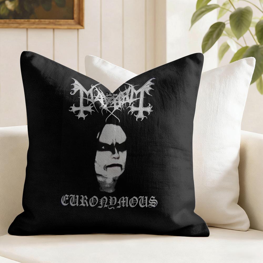 MMayhem Band Cushion Cover Eco Linen Pillow Case DoubleSided Print Breathable Durable Zipper Home Decor Gift