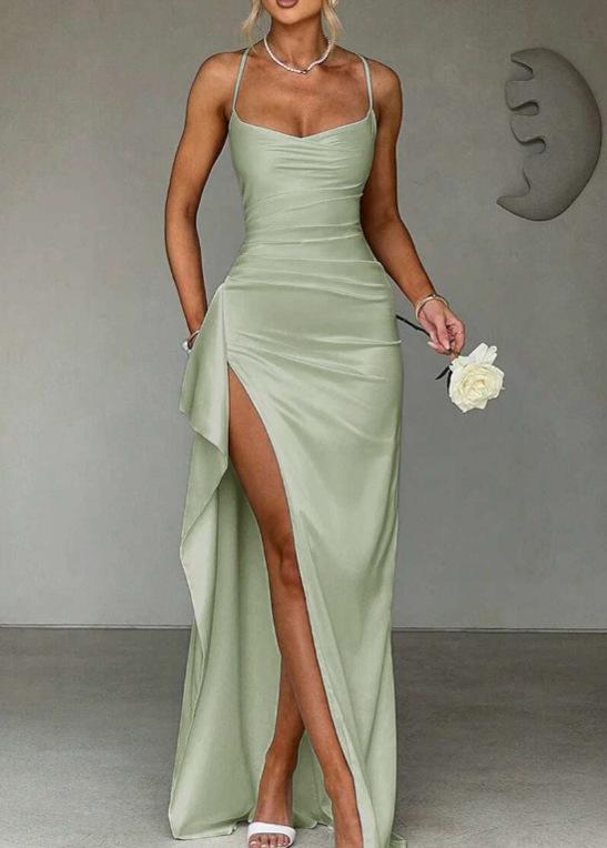 2026 Europäischer und Amerikanischer Sommer Neues Elegantes Promi-Stil Temperament Sexy Schlankes Langes Geschlitztes Kleid Langes Kleid