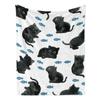 Cute cartoon black cat digitalprinted polyester Bedroom velvet flannel cover blanket Fleece soft sofa cover blankets for beds
