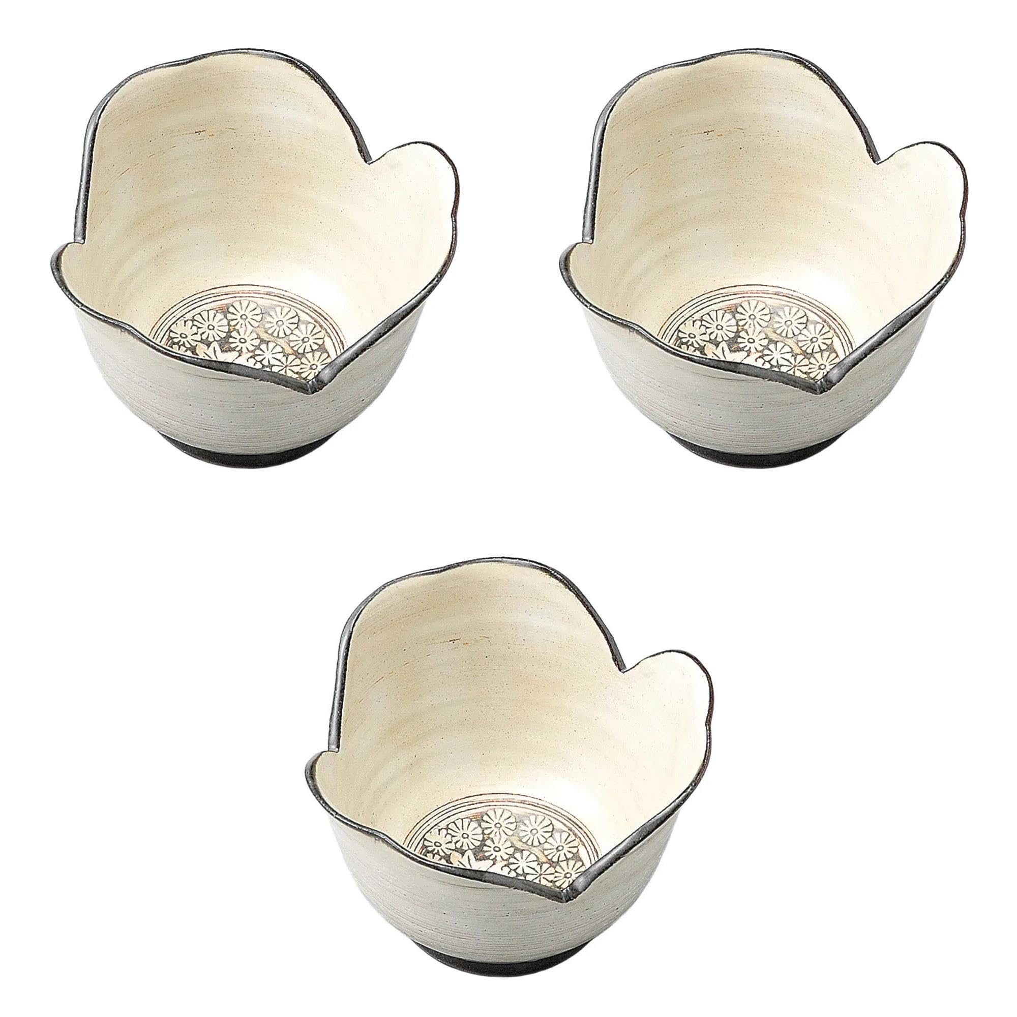 

Set of 3 Suzuki Sansho Pepper Bowls x x Small Bowls by Setomonohonpo Kiln-Watted [11.8 11.8 8.5 cm]