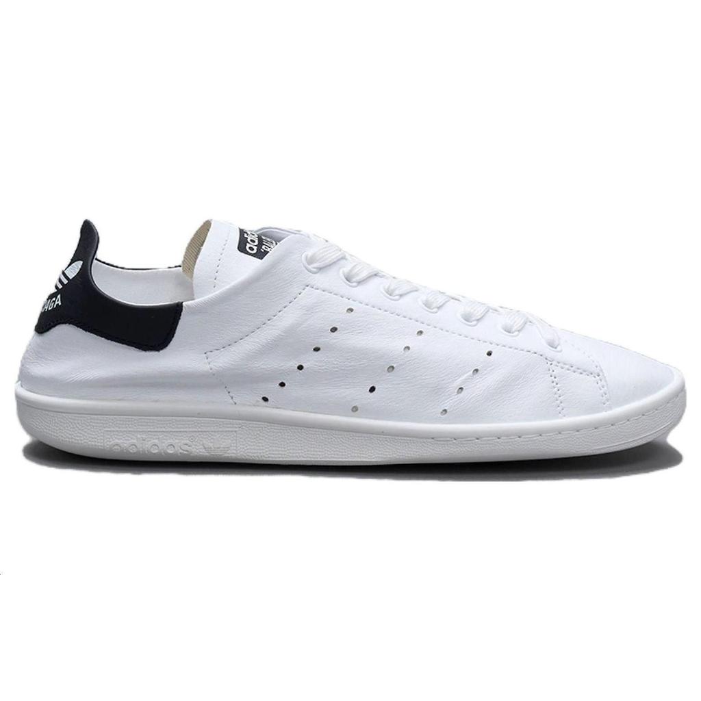 adidas Originals x Balenciaga STAN SMITH Resistente a Derrapagens Resistente à Abrasão Cano Baixo Tênis de Skate Feminino Branco Preto IF0374