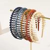Simple Solid Color Wave Hair Comb Hairband Headband Hair Hoop Bezel with Teeth Hair Accessories for Women