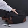 Large Capacity Leather Canvas Men Wash Shaving Women Toiletry Storage Waterproof Makeup Travel Organizer Retro Cosmetic Bag 2025