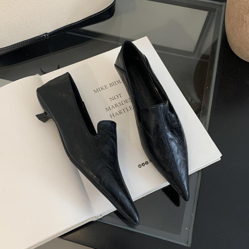 Fashion SUOJIALUN 2024 Autumn Women Pointed Toe Boat Shoes Fashion Thin Low Heel Ladies Elegant Dress Slip On Pumps Shoes