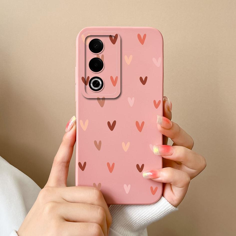 For OPPO A3X A3 Pro Realme 13 Pro Plus 12 Pro+ Case Screen Protector Super Shockproof Slim Silicone Back Cover Pretty Love Heart Bumper Shell For OPPO