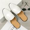 Fashion New Men's Black White Half Slippers Penny Loafers Casual Patent Leather Mules Moccasins Breathable Slip On Shoes