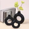 Donut Shaped Vase Decorative Vase Ceramic-Like Plastic Flower Holder for Living Room Decor, Creative Centerpiece for Fresh/Dry Flowers