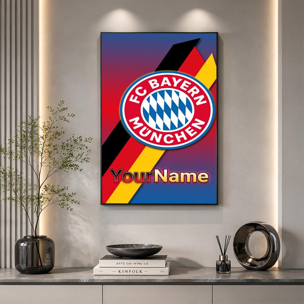 Bayern Munich Customize Your Name Diamond Painting Round Diamond Diy Frameless Holiday Artwork Suitable For Home Office Wall Decoration