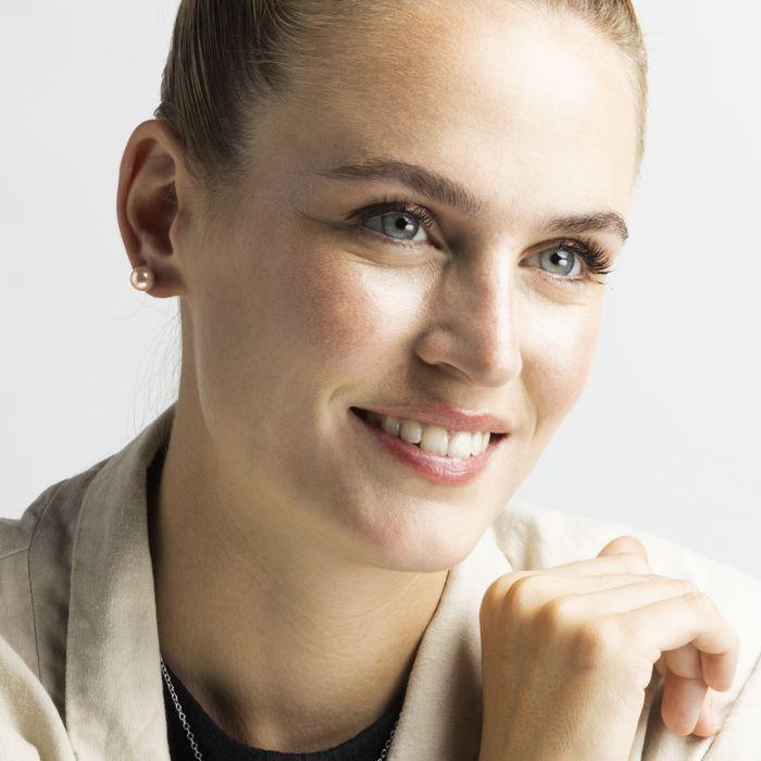 Boucles d'oreilles - Luxenter - Jaune - Argent 925 - Perle rose - Plaqué rhodium