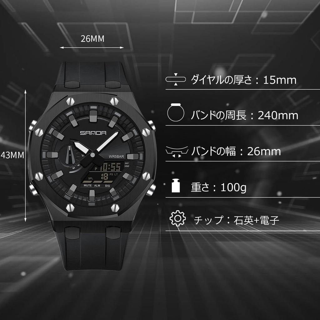 RORIOS Men's Quartz Watch with Date Display, Luminous Display, Lightweight, Multi-Function, Waterproof, Perfect for Work or Commuting, Stylish,