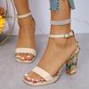 Women Sandals Fashion New Pattern Flower Print Open Toe Breathable And Comfortable Strap High Sandals Shoes for Women Dress