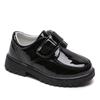 Spring and Autumn New Casual Lace-up Black Boy Leather Shoes Hollowed Out Feet Breathable British Korean Version of Small Children's Shoes