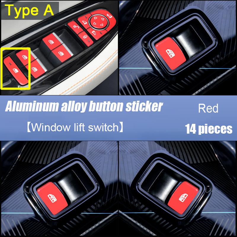 For BYD Seal  2024 Aluminum alloy button switch sticker gear shift panel Steering wheel Window lift Electric tailgate switch