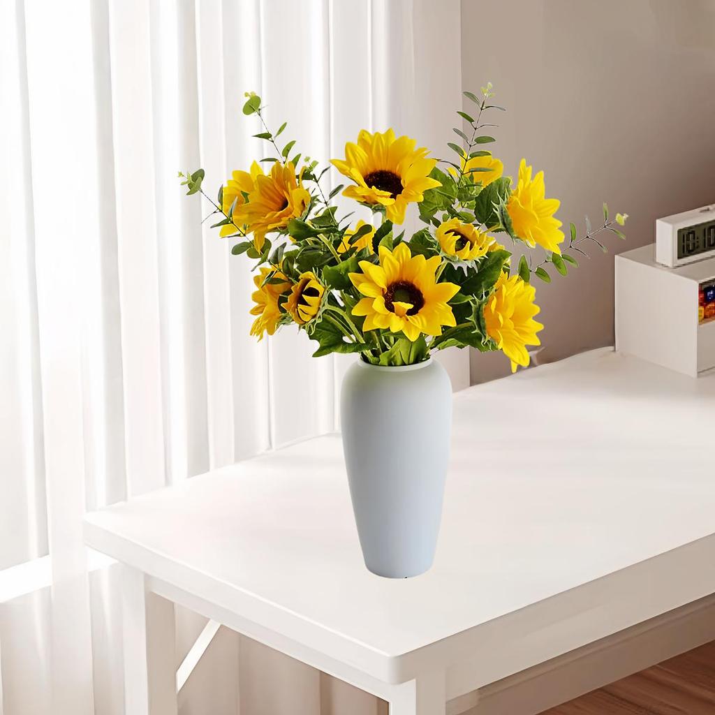 Nordic Large Resin Rattan Vase for Dried Flowers - Ceramic Look, Iron Art Floor Decoration.