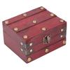 Vintage Wooden Storage Box 145x120x85mm Multifunctional Decorative Treasure Chest Box with 3 Bit Lock