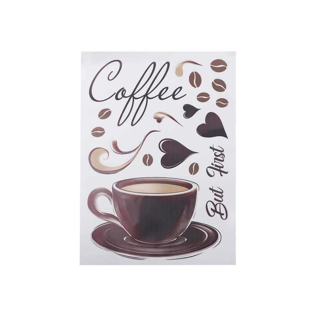1 Pcs Wall Stickers Creative Coffee Cup Sign Wall For DIY Home Decoration PVC Stickers Coffee Decoration Accessories