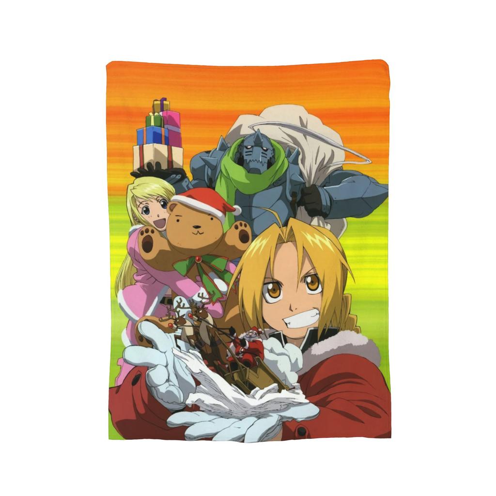 Fullmetal Alchemist Edward Elric Blankets Fleece Spring/Autumn  Portable Ultra-Soft Throw Blankets for Home Office Quilt